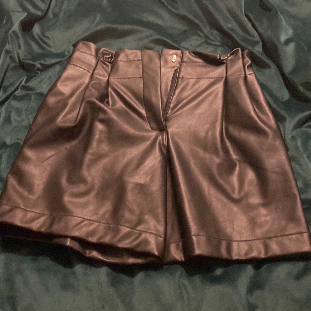 Black Zara kids size 10 leather shorts